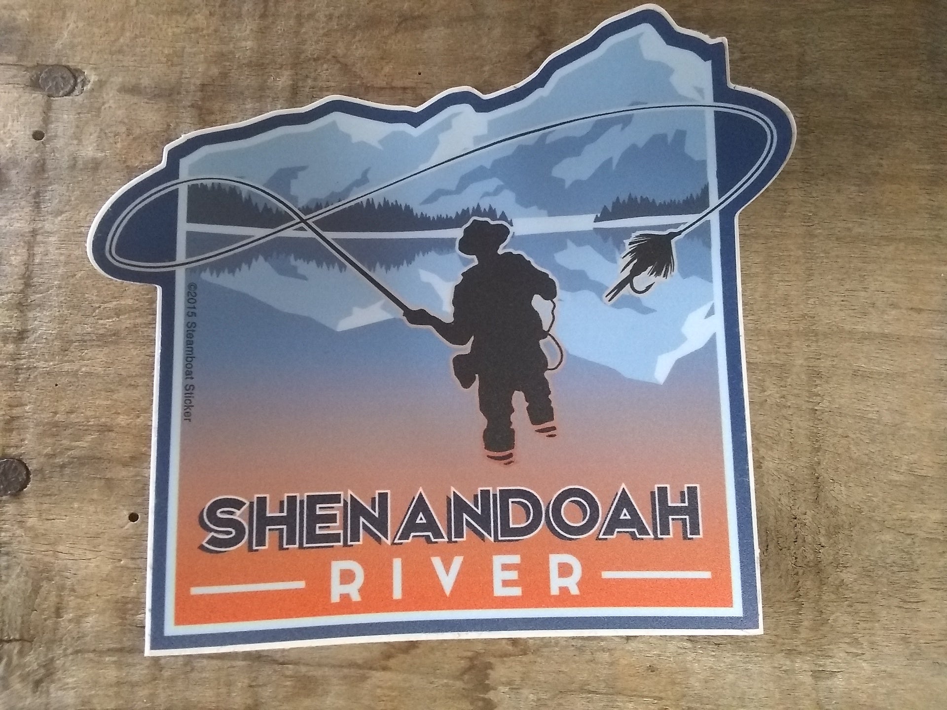 Fly Fisherman Mountain Sticker