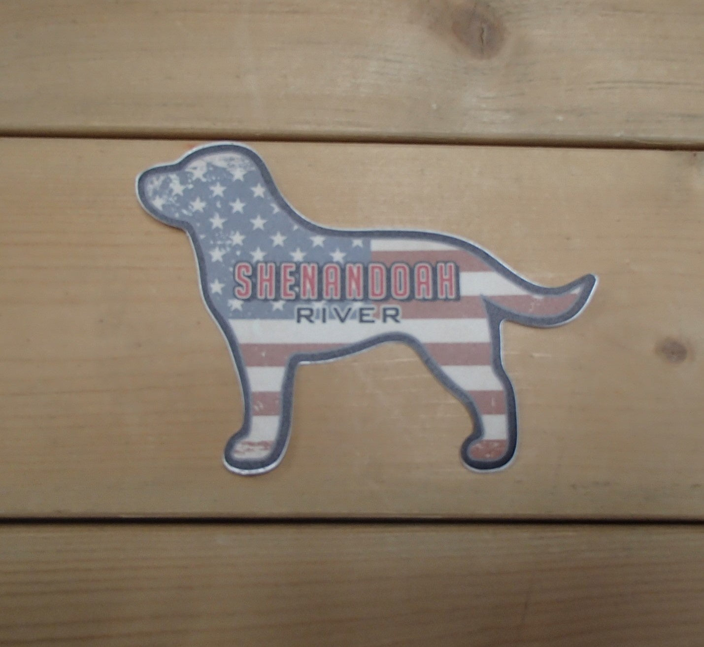 River Flag Dog Sticker